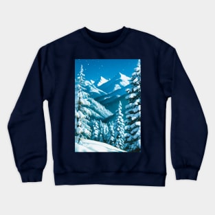 Snowy Hill in the Tundra - Alpine Scene Crewneck Sweatshirt